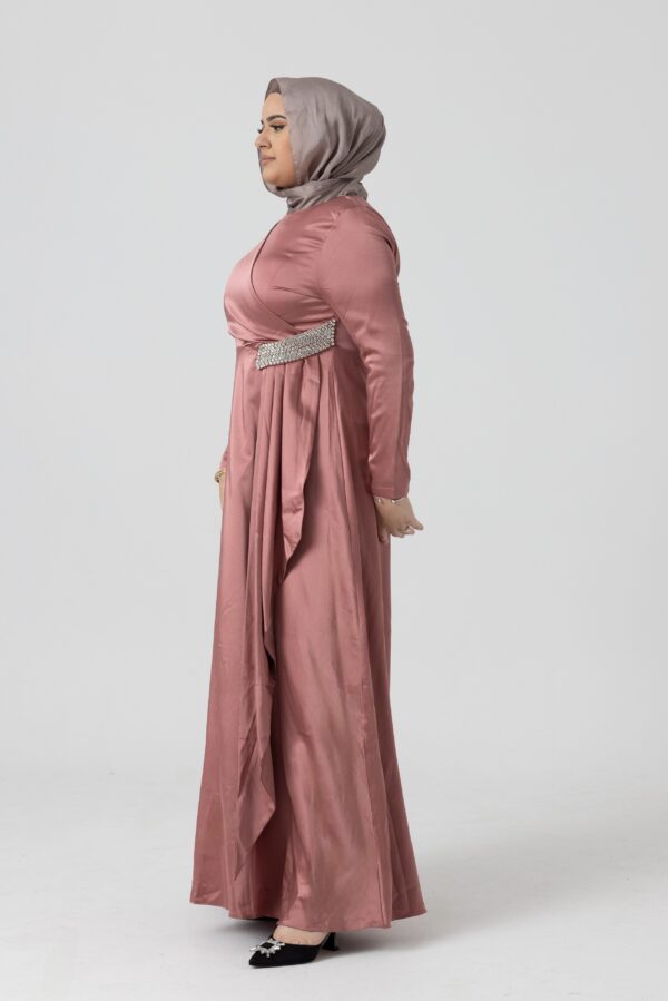 Jamilah Satin Dress Pink - Image 4