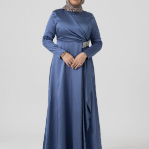 Jamilah Satin Dress Blue