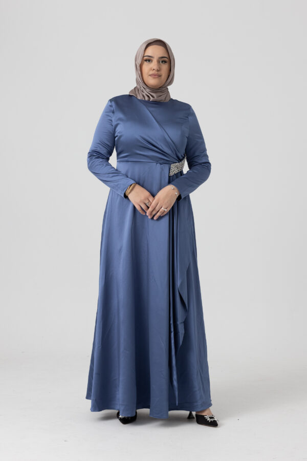 Jamilah Satin Dress Blue