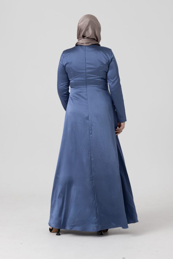 Jamilah Satin Dress Blue - Image 3
