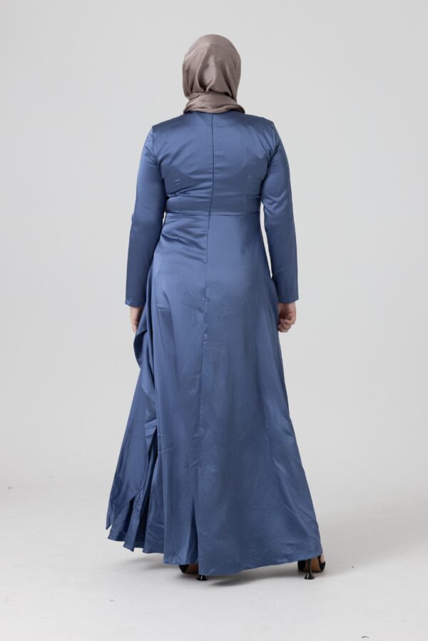 Jamilah Satin Dress Blue - Image 4